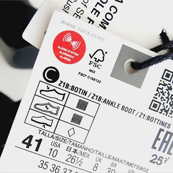 Zara Black Faux Suede Leather Chunky Platform Zip Up Ankle Boots Size 10 - Picture 7 of 9